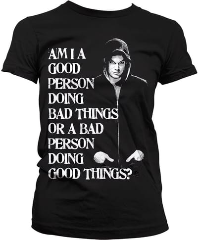 Dexter Dames Tshirt -S- Bad Person Doing Good Things Zwart