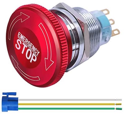 22mm Roestvrijstalen Metalen Noodstopknop Schakelaar 12-220V 3A