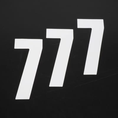 stickers race nummer zeven 7 wit 160x75mm voor motor cross