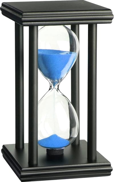 Zandloper - Zandloper - 60-minuten timer - Houten zandloper - Bureaudecoratie - Timer - Woondecoratie - Geschikt voor thuis, kantoor en hotel - Zwart - 10*20 cm