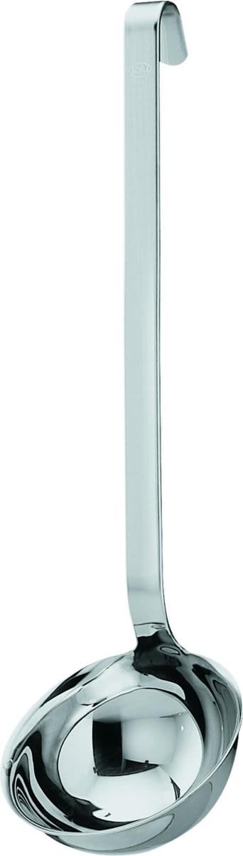 Rösle Rundgriff opscheplepel met haak - RVS - 6 cm - Zilver