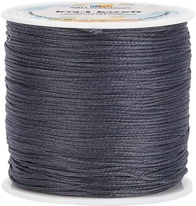 1mm Gewaxed Koord, 105 Meter Grijs Polyester Koord voor DIY Armbanden, Kettingen en Macramé Projecten