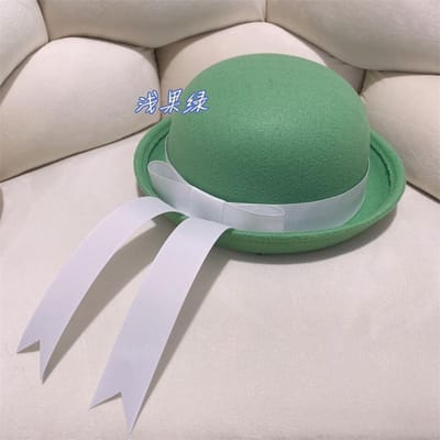 Handgemaakte vilten hoed ouder-kind hoed vrouwelijke Japanse JK uniform hoed wollen college stijl strik knoop lint kleuterschool matrozenhoed 56-58cm adult groen