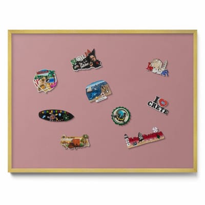 Tulup Magneetbord met Gouden Frame - Roze Magneetbord in Effen Kleuren - 80 cm x 60 cm - Pastelroze kleur - Magneetbord Multifunctioneel - Magneetbord Voor Thuiskantoor - Magnetisch Bord voor Thuis en Kantoor