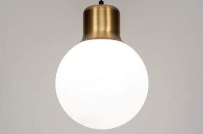 Lumidora Hanglamp 73218 - NINES - E27 - Wit - Goud - Messing (kleur) - Metaal