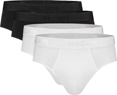 ten Cate Heren Slip 4-pack – Ondergoed voor heren – Maat S – 4-PACK – White/black – Comfortabel Katoen Ondergoed – Ademend & Zacht – Voordeelverpakking