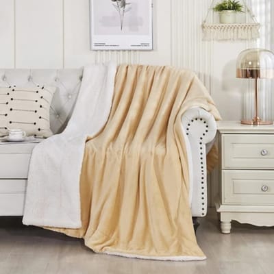 Livano Deken - Pluche - Wollen - Dekentje - Fleece - Plaid - Knuffeldeken - Bank Deken - 1 Persoons - Wit
