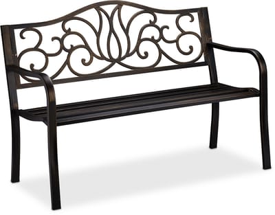 tuinbank - 2 personen - 90 x 127,5 x 63 cm - staal - balkonbank - zwart-brons