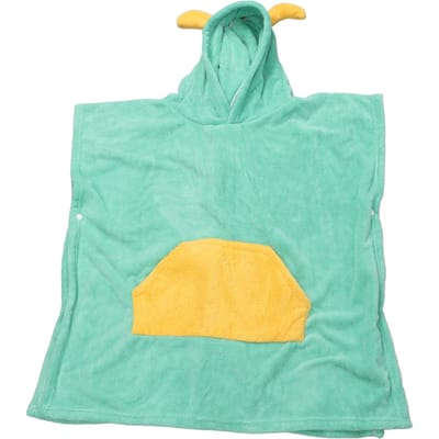 Kinderbadjas Groen Cartoon Dinosaurus Design Met Capuchon Zacht Koraalvlies Absorberend 70x140cm Handdoek blue