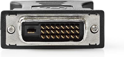 DVI-Adapter - DVI-D 24+1-Pins Male - VGA Female 15p - Vernikkeld - Recht - PVC - Zwart - Polybag
