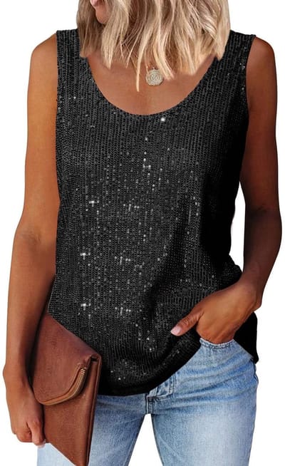Dailygoods- Top Pailletten - Mouwloos - Sprankelend - Zachte Voering - Comfortabel - Volledige Dekking - Tanktop
