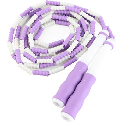 Corde à sauter segmentée réglable, démêlée, flexible, en plastique PP, pour enfants, violet violet