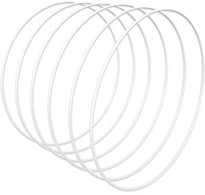 6 Stuks 25cm Witte Metalen Hoepels voor DIY Bruiloft Kransen en Muurdecoratie