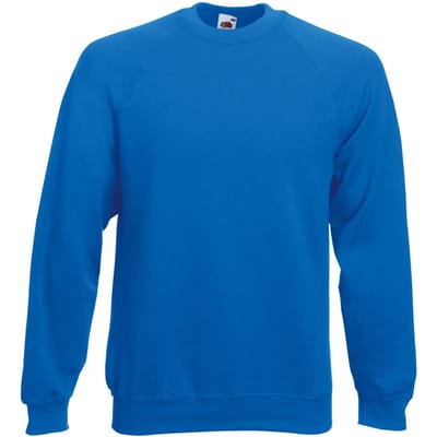 Fruit Of The Loom Unisex Raglan Mouwen Belcoro® Sweatshirt (Royaal Blauw)