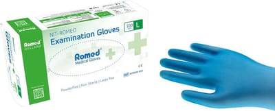 Romed Nitromed Handschoenen 100 stuks L Romed - Blauw - Nitril en Vinyl - Poedervrij en latexvrij