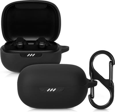 kwmobile Hoes geschikt voor JBL Live Pro Plus - Siliconen cover voor oordopjes in zwart