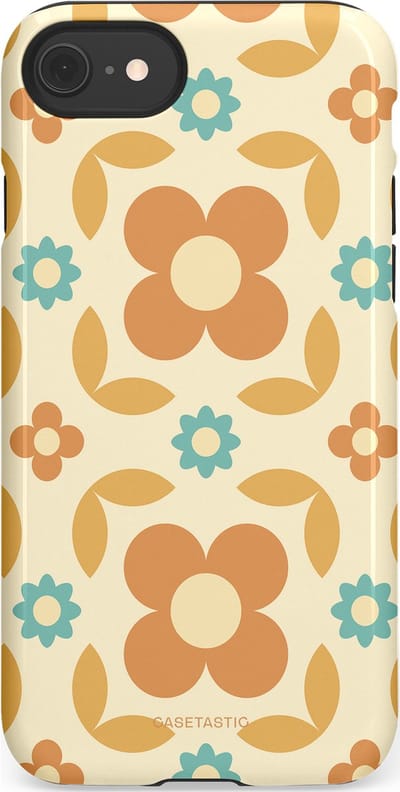 Casetastic hoesje geschikt voor Apple iPhone SE / Apple iPhone 7 / Apple iPhone 8 - Dubbellaagse bescherming - Retro verlangen - Fashion Case - Crème Perzik Goud