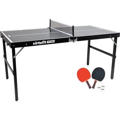 VirtuFit Mini Tafeltennistafel TT160 - Pingpongtafel - Met 2 Tafeltennis Batjes en 3 Pingpong Ballen