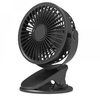 clip Ventilator - Clip Fan - Oplaadbaar - Met clip - Draagbare desktop miniventilator- Zwart