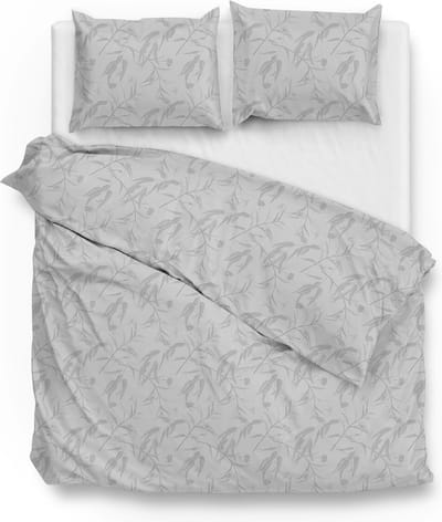 Zohome Fiori-di-Satinado Dekbedovertrek - Tweepersoons - Katoensatijn - 200x200-220cm - Grijs