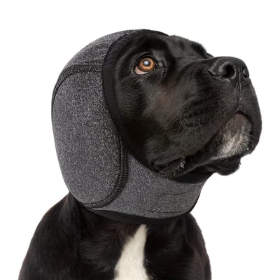 Daity Een hondvriendelijke, rustgevende hoodie met anti-schud-oorkappen, die angst verlicht, geluid dempt en waterdicht is. Geschikt voor gelegenheden zoals vuurwerk, trimmen, onweer, zwemmen, baden, enz. Maat S (grijs).