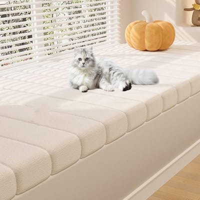 Bank Kussen - Zitkussen Tuinbank - Comfortabel Zitten - Antislip Bodem - 90x50x5.5cm - Melkwit