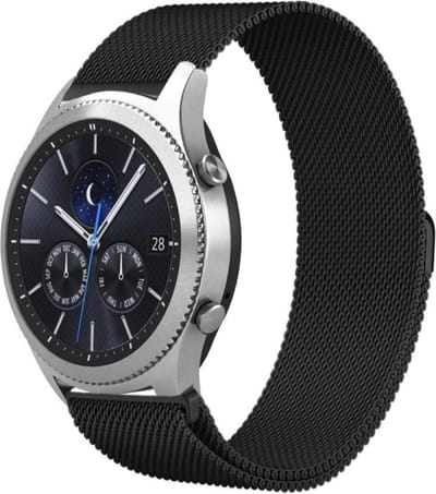 By Qubix - Compatible Samsung bandje - Geschikt voor Samsung Gear S3 Milanese bandje - zwart