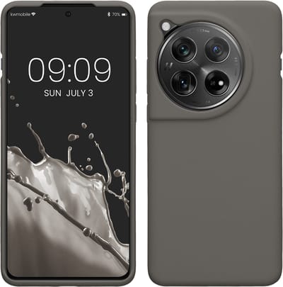 kwmobile telefoonhoesje geschikt voor OnePlus 12 - Hoesje met siliconen coating - Smartphone case in steengrijs