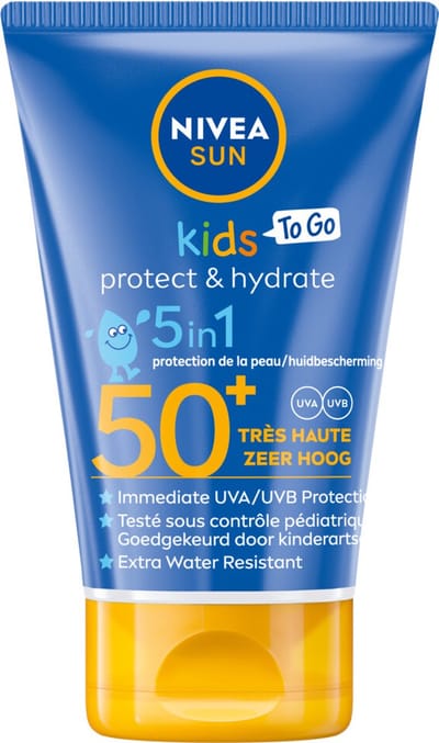NIVEA Sun Protect & Hydrate Zonnebrand Kids Travelsize SPF 50+ - 12 x 50 ml - Voordeelverpakking