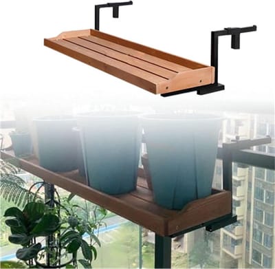 Opvouwbare Balkontafel - Buitentafel Terras - Kleine Ruimte Benutten - Verbeterde Antioxidanthanger - 60 cm - Houtkleur