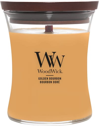 WoodWick Hourglass Medium Geurkaars - Golden Bourbon - 60 branduren