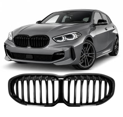 Grill Nieren Geschikt voor BMW 1 Serie F40 F41 Enkele Spijl Glans Zwart 2019-2026