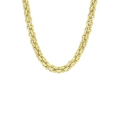 Lucardi Dames Plated ketting Anaulle - Staal - Ketting - Cadeau - 47 cm - Goudkleurig