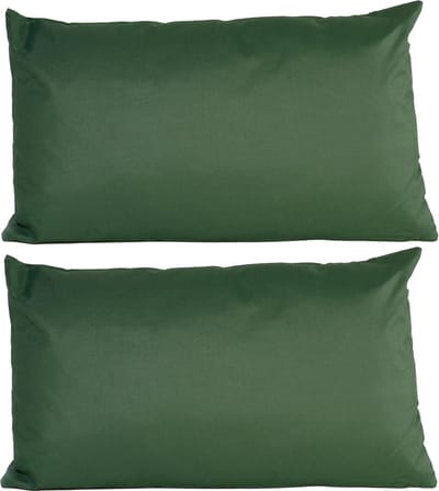 2x Bank/sier kussens voor binnen en buiten in de kleur donkergroen 30 x 50 cm - Tuin/huis kussens