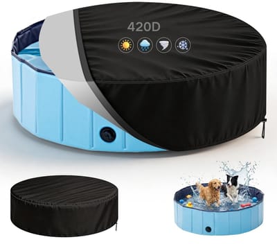 Dailygoods- Zwembadafdekking rond 160x30 cm - Waterdicht - Opvouwbaar - UV-bestendig - 420D Oxford - Bescherming tegen vuil - Zwembadzeil