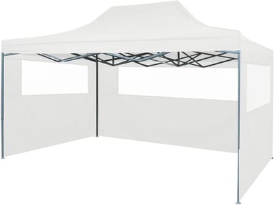 Feesttent Opvouwbaar - Partytent Luifel - Buitenfeesten Organiseren - Waterdicht UV-bescherming - 3 x 45 m - Wit