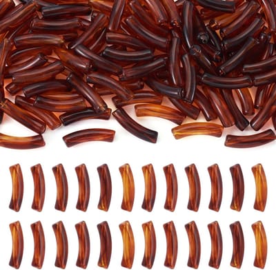 Dailygoods- Acryl Kralen 100 Stuks - Transparante Buis Kralen - Imitatie Amber Kralen - Sieraden Maken - Afmetingen 31,5 x 7,5 x 9,5 mm - Hoogwaardig Acrylmateriaal
