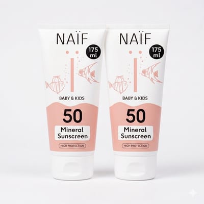 Naïf - Zonnebrandcrème - Voordeelset - Baby & Kids - Zonbescherming - SPF50 - Minerale Filter - 2x175ml