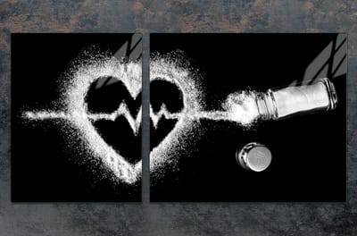 TMK ArtDeko Serie - Glazen Snijplank - 100x52cm - Beschermend Paneel - Hartvormig