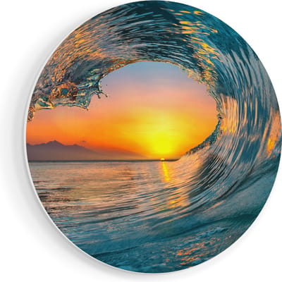 Artaza Forex Muurcirkel Golf bij Zonsondergang - 70x70 cm - Wandcirkel - Rond Schilderij - Wanddecoratie Cirkel - Muurdecoratie