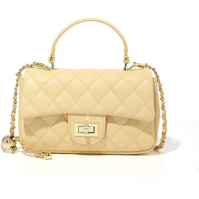 Echt Lederen Dames Tas Nieuwe High-End Dames Schoudertas Modieuze Kleine Geur Kettingtas Handtas Crossbody Tas beige