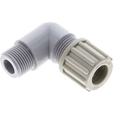 12x10mm & G3/8'' PA L-Vorm Knelfitting Buitendraad 10bar