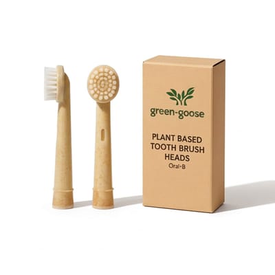 green-goose® Oral B XL Bioplastic Opzetborstels - 2 Stuks - Geen Kleurstoffen - Plant-based Materiaal - 100% BPA-vrij - voor alle reguliere Oral-B elektrische tandenborstels