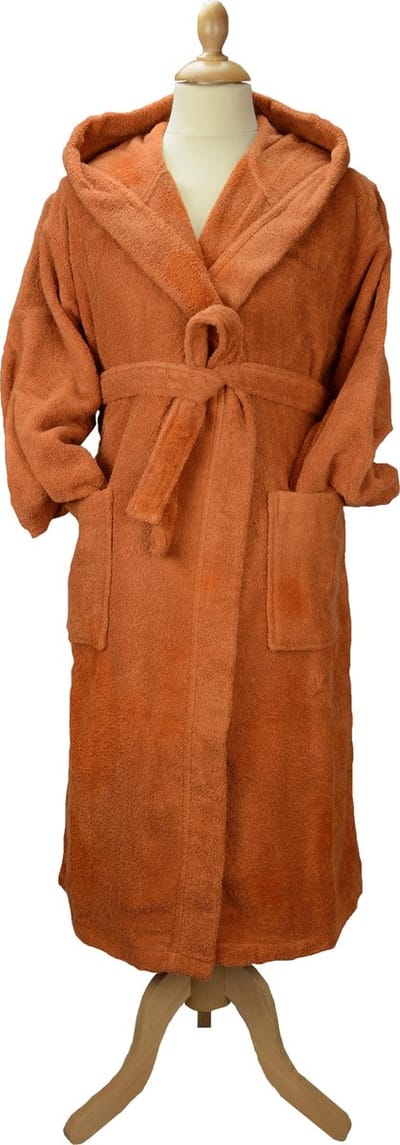 ARTG® Robezz - Badjas met Capuchon - 100% Katoen - Badstof - Aarde Bruin - Terra - Maat XS