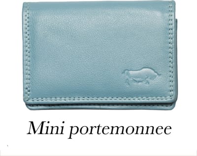Dames Portemonnee Mini Lichtblauw Leer - Dames Portemonnee Lichtblauw Extra Klein