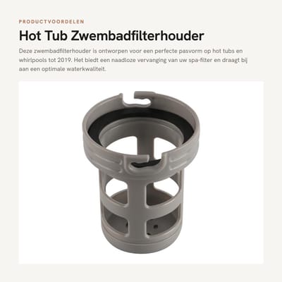 Dailygoods- Zwembadfilterhouder Perfecte Compatibiliteit - Vervangingsfilter - PVC - Grijs - Hot Tub - Whirlpool Modellen tot 2019 - Spa Filterhouder