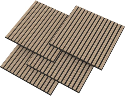 Akoestisch wandpaneel Vang 4 stuks 1,44 m² walnootkleurig licht 60x60 cm NEU.HOLZ