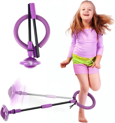 longziming -Jumpkoord - Springtouw - EVA-Handvat Met Verstevigd PVC-Springtouwtouw En Lichteffecten Tijdens Gebruik - 1 Stuks - Voor Kinderen Vanaf 6 Jaar Paars