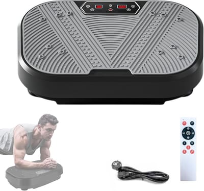 RUX® Trilplaat - Trilplaat Fitness - Vibratieplaat - 120 Vibratie Niveau's - 8 Programma's - Grijs- 52cm x 35cm x 12cm