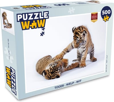 Puzzel Tijger - Welp - Wit - Legpuzzel - Puzzel 500 stukjes